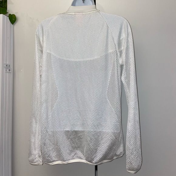 White Nike mesh zip up jacket w/ rainbow zipper - Picture 5 of 8